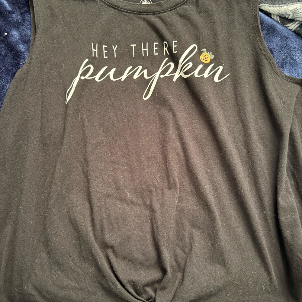 Disney Black tank top with 'Hey There Pumpkin' Design